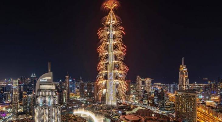 احتفال راس السنه برج خليفه 2022